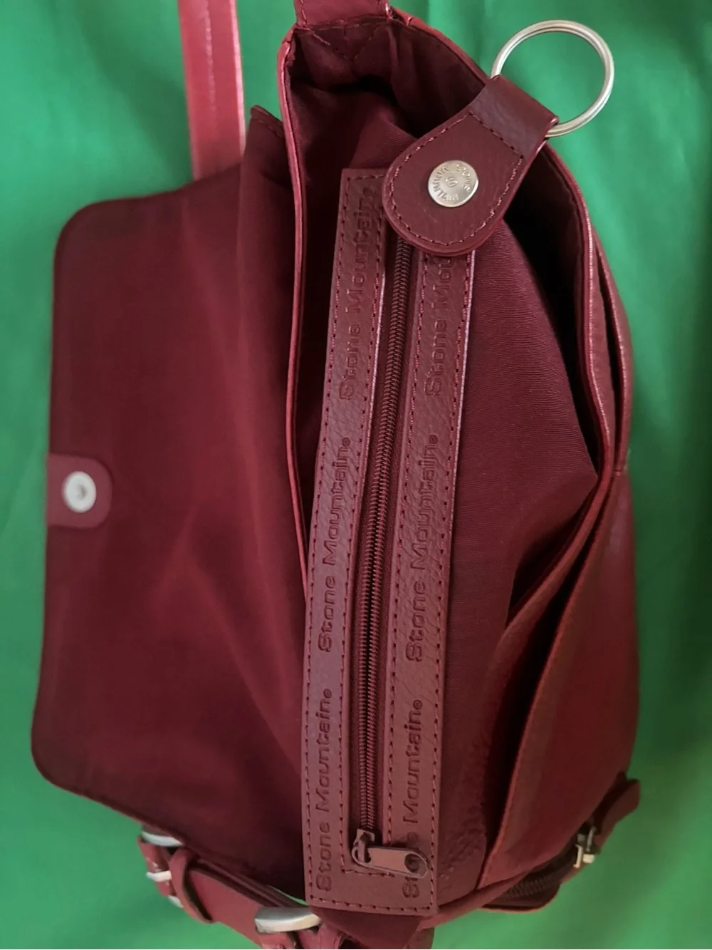 Stone Mountain Accessories Wine Red Leather Hobo Shoulder Bag